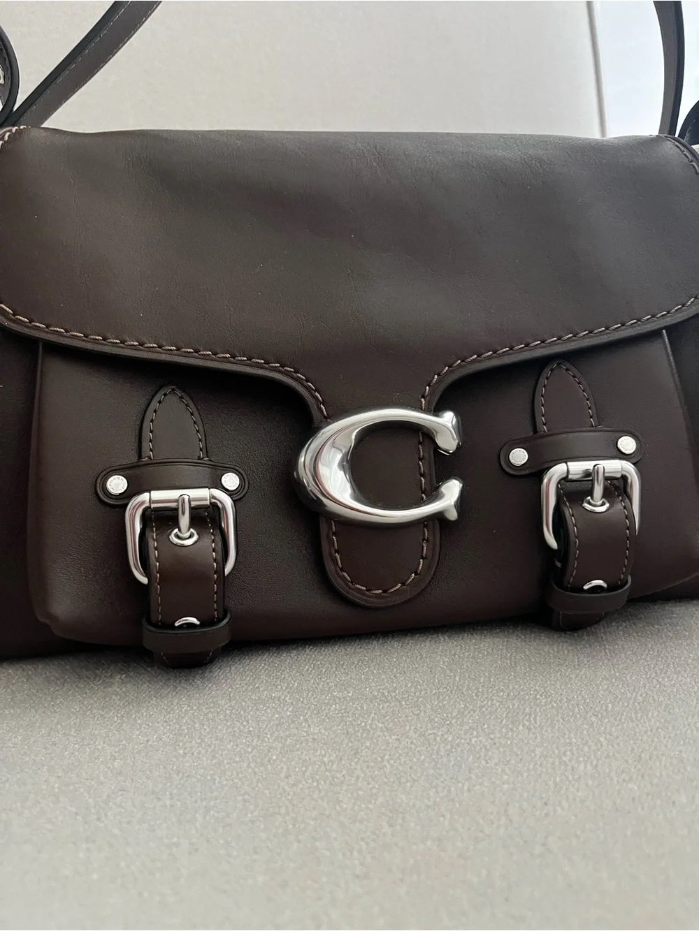 Coach Western Tabby Maple Dark Brown Leather Shoulder Bag with Silver 'C' - Picture 3 of 9